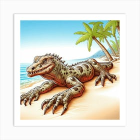 Lizard On The Beach Art Print