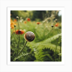 Snail In A Field 1 Art Print