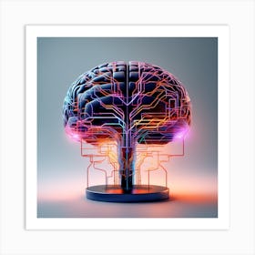 3d Illustration Of A Brain Art Print