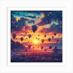 Hot Air Balloons In The Sky 1 Art Print