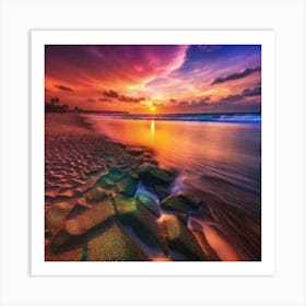 Sunset On The Beach 171 Art Print