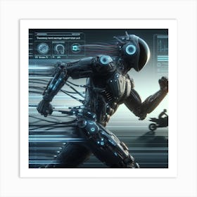 Futuristic Man Running 25 Art Print