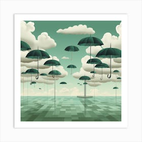 Umbrellas In The Sky Art Print