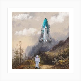 Missed The Shuttle Square Art Print