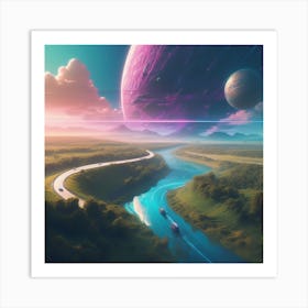 Space Landscape 9 Art Print