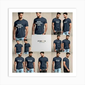 Men In T - Shirts Art Print