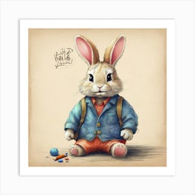 Rabbit In A Jacket Art Print