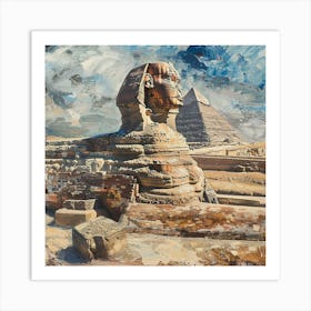 A Sphinx In Giza Oil Painting Illustration 1719991943 4 Art Print