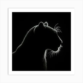 Silhouette Of A Leopard 1 Art Print