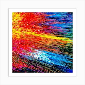 A Chaotic Explosion Of Colors Rendering An Abstract Surreal Yet Visually Appealing Digital Masterp Art Print