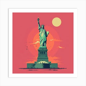 A Statue Of Liberty In New York Minimal Illustra 1719922963 4 Art Print