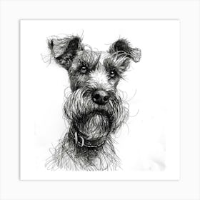 Cesky Terrier Dog Line Sketch 3 Art Print