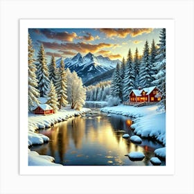 Winter In The Mountains Art Print