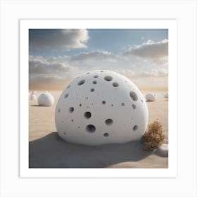 White Spheres In The Desert Art Print