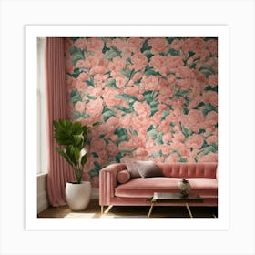 A Photo Of A Wall With Wallpaper 3 Art Print