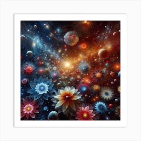 Space Flowers Art Print