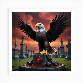 Eagle In The Cemetery Art Print