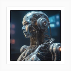 Futuristic Female Robot 28 Art Print