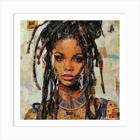 African Woman With Dreadlocks #02 Art Print