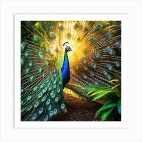 Peacock art print Art Print