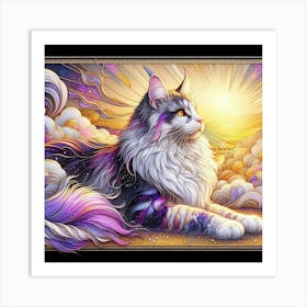 Cat In The Sky Art Print