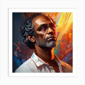 Man In Glasses Art Print