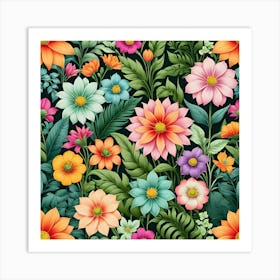 Floral Wallpaper 3 Art Print