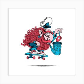 Sailor Skateboard Pipe S Art Print