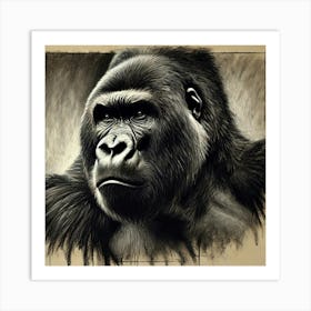 Gorilla Portrait Art Print