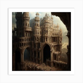 Old medieval sity 1 Art Print