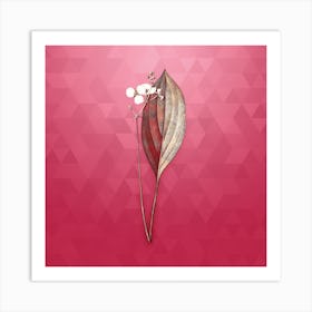 Vintage Bulltongue Arrowhead Botanical in Gold on Viva Magenta n.0095 Art Print