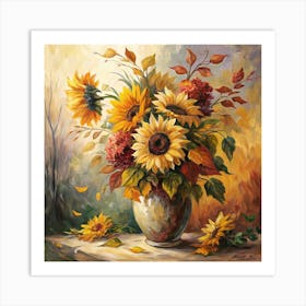 Sunflowers In A Vase Art Print