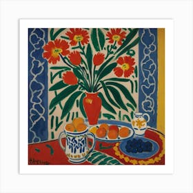 Table With Flowers Art Print