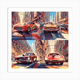 Cars In The City 1 Art Print