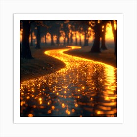 Firefly In The Water Art Print