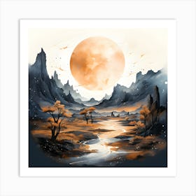 Landscape Watercolor Painting 1 Art Print