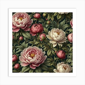 Peony Wallpaper 3 Art Print