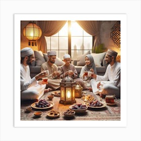 Muslim Family Celebrating Ramadan Art Print