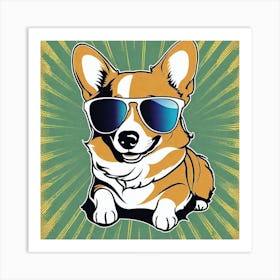 Corgi In Sunglasses 24 Art Print