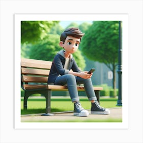 Teen in park Art Print