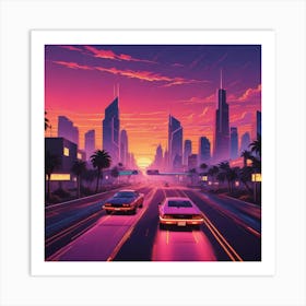 Retro Cityscape Art Print