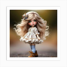 Little Girl With Long Blonde Hair Art Print