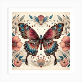 Victorian Butterfly Naturalist Illustration II 1 Art Print