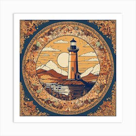 Prairie Lighthouse Mandalas (2) Art Print