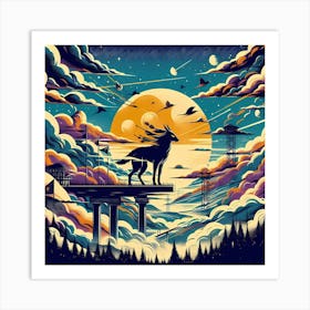 Wolf In The Sky Art Print