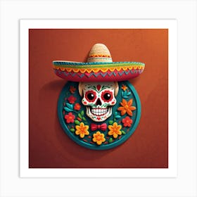 Day Of The Dead Skull 125 Art Print