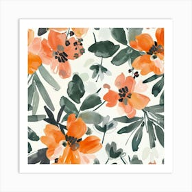 Orange Flowers 12 Art Print