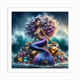 Mermaid With Jewels Art Print