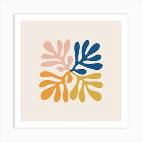 Colorful Leaves Inspired By Matisse Square Art Print