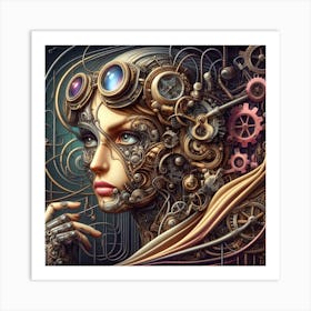 Steampunk AI Art Print